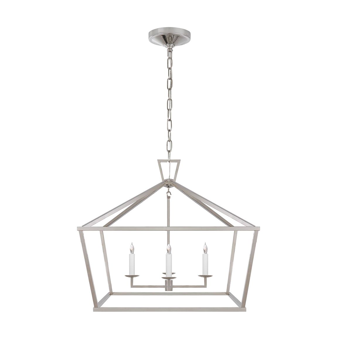 Darlana Medium Wide Lantern in Polished Nickel main product photo