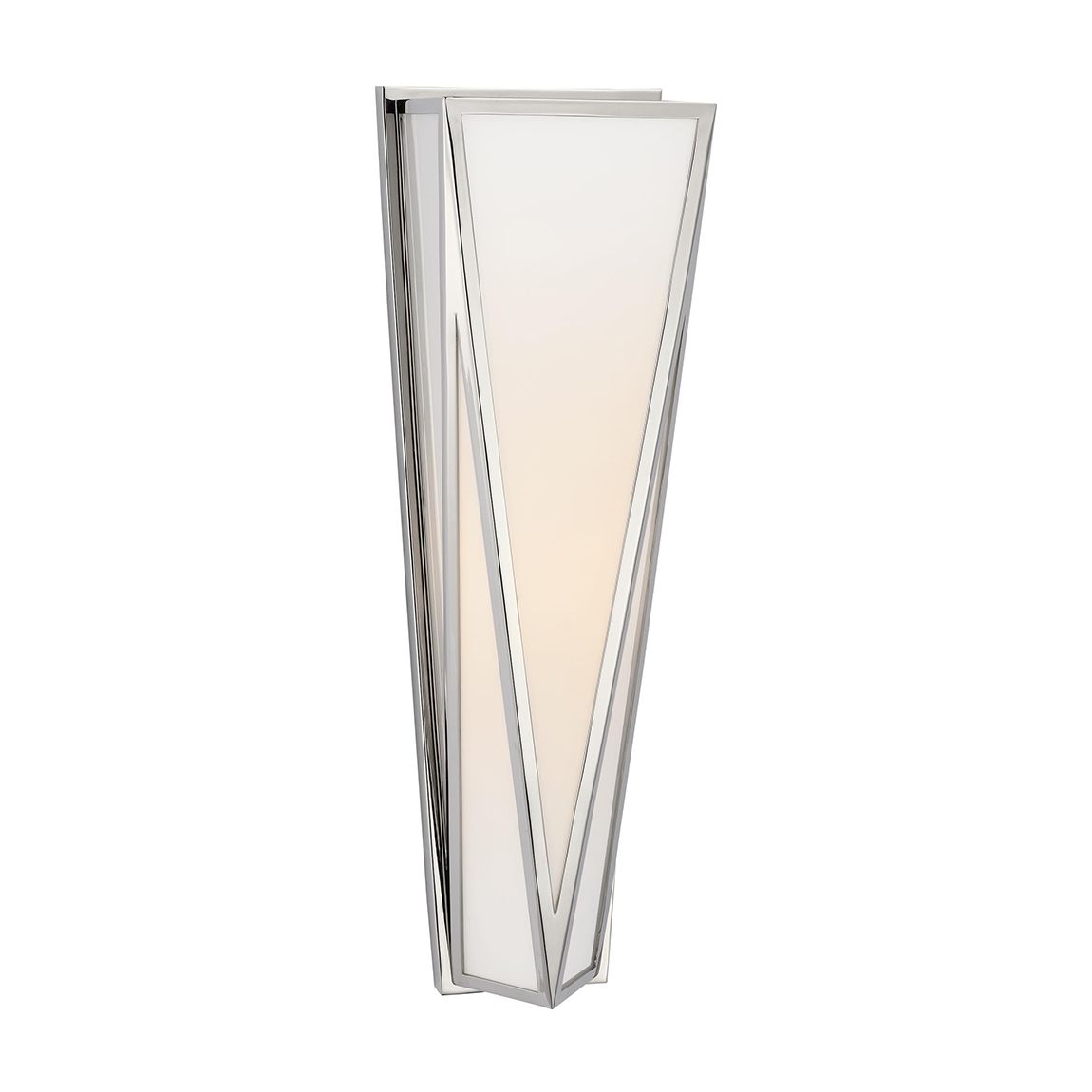Lorino Medium Sconce in Polished Nickel with White Glass main product photo