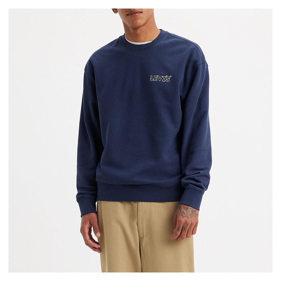 Navy Embroidered Logo Cotton Sweatshirt main product photo