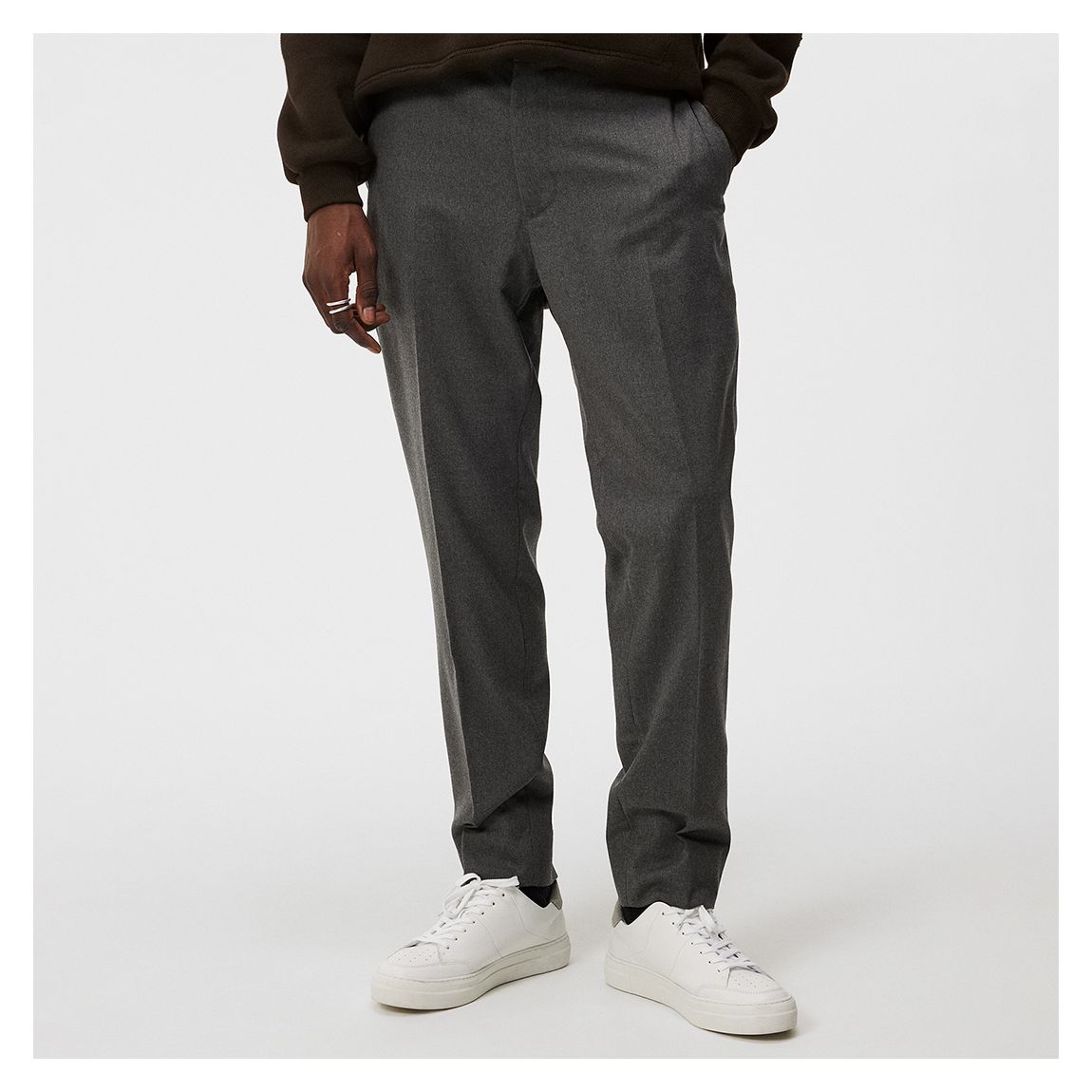 Grey Soren Wool Blend Trousers main product photo