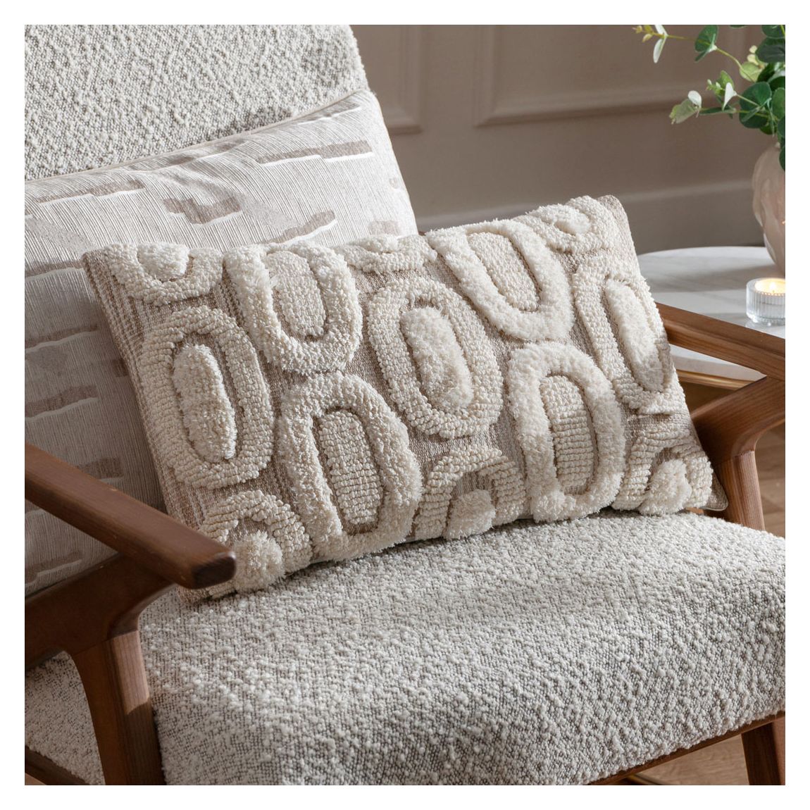 Fosse Tufted 30x50cm Cushion, Natural main product photo