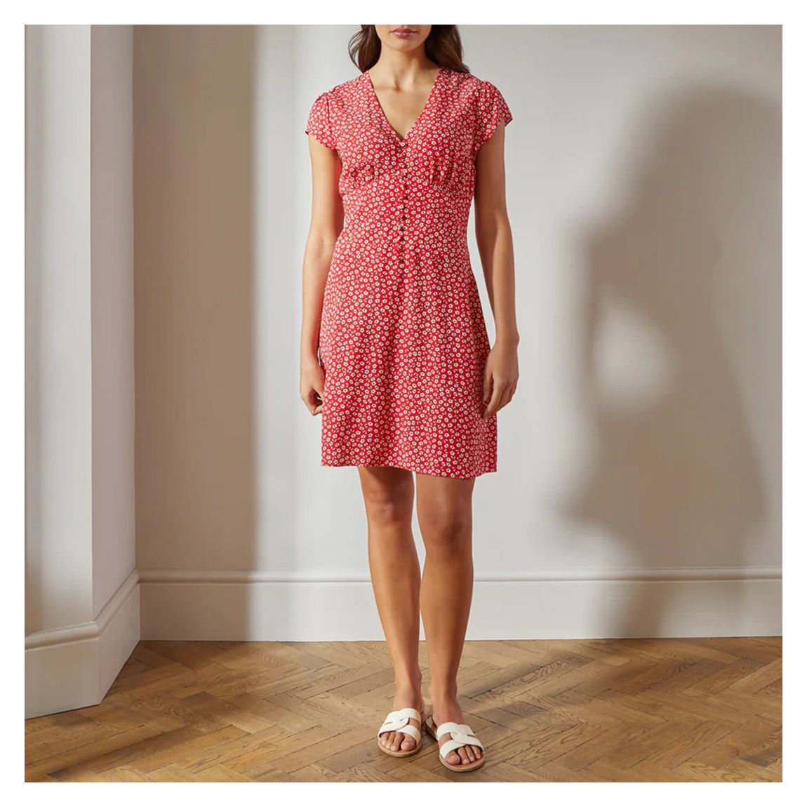 Red Floating Floral Mini Dress main product photo