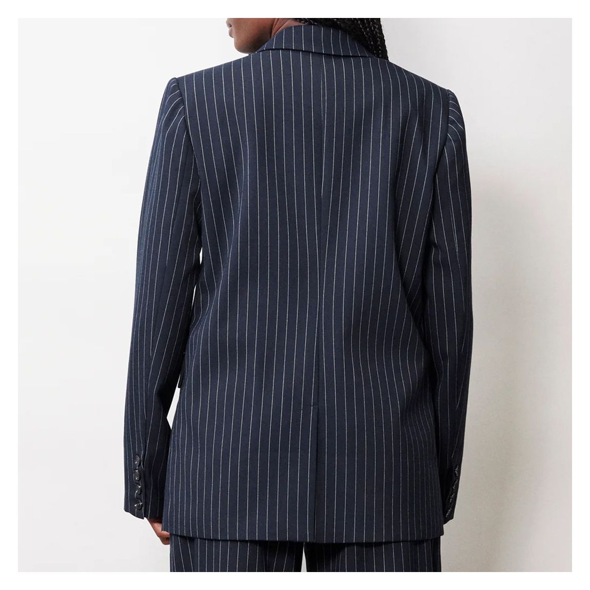 Navy Pinstripe Blazer main product photo