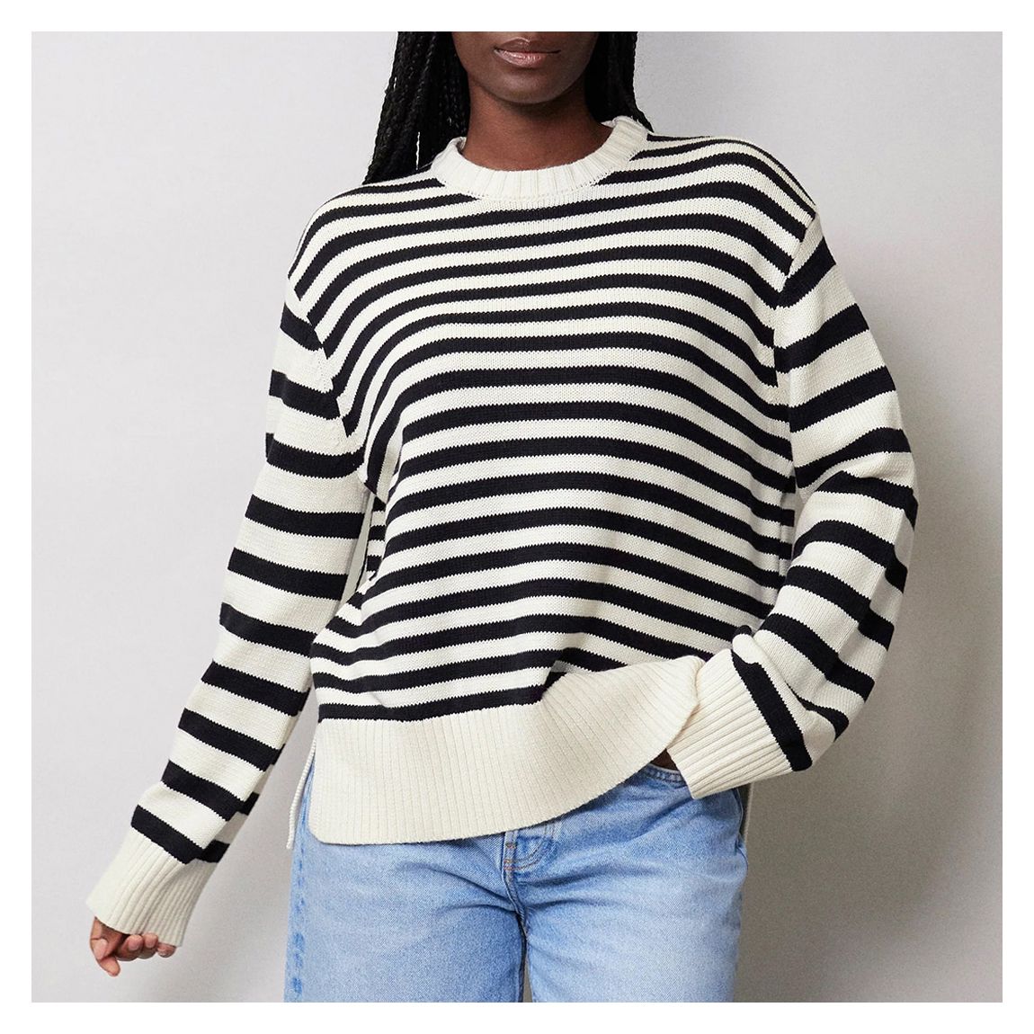 Cream/Black Stripe Cotton Jumper main product photo