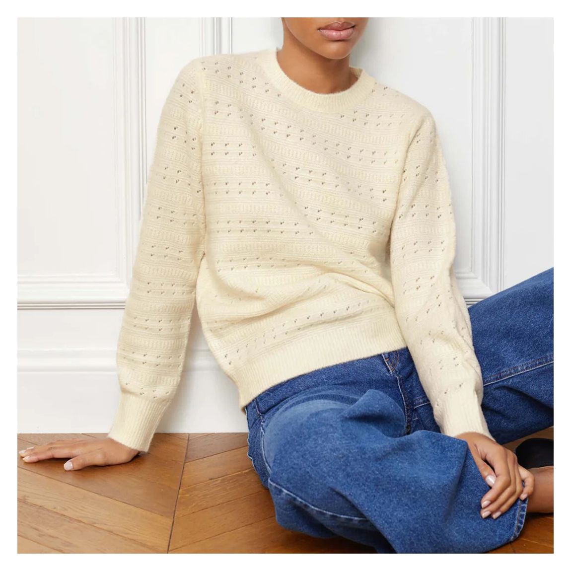 Cream Pointelle Cosy Jumper main product photo