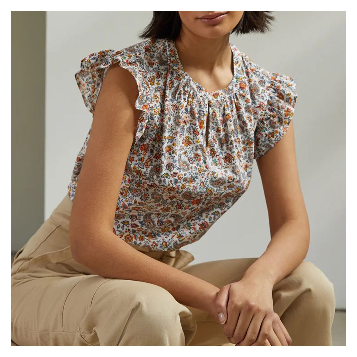 Multi Pretty Paisley Cotton Top main product photo