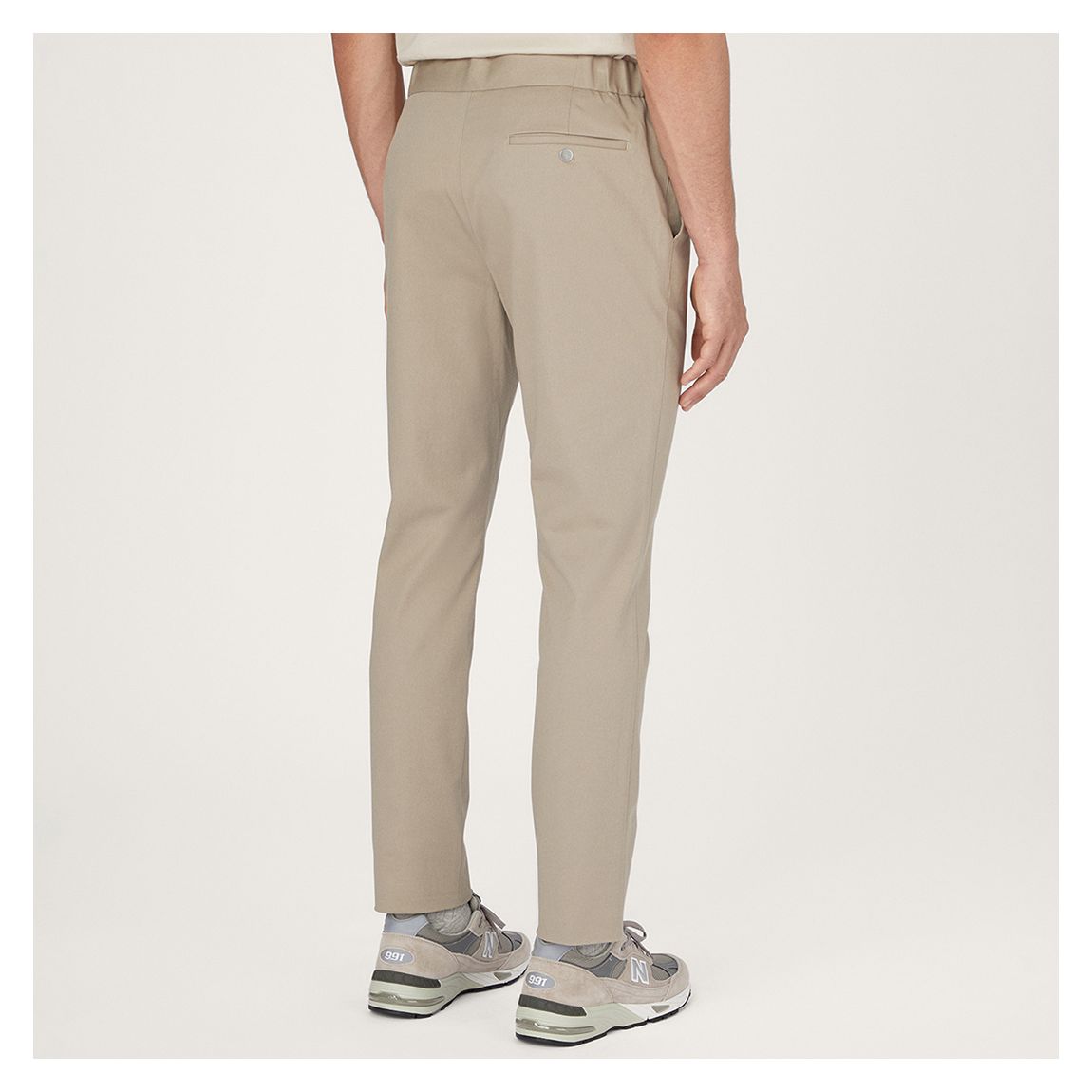 Beige 24 Heavyweight Slim Fit Cotton Trousers main product photo