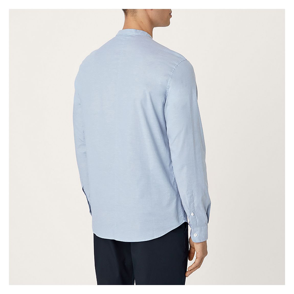 Chambray All Day Collarless Cotton Blend Shirt main product photo