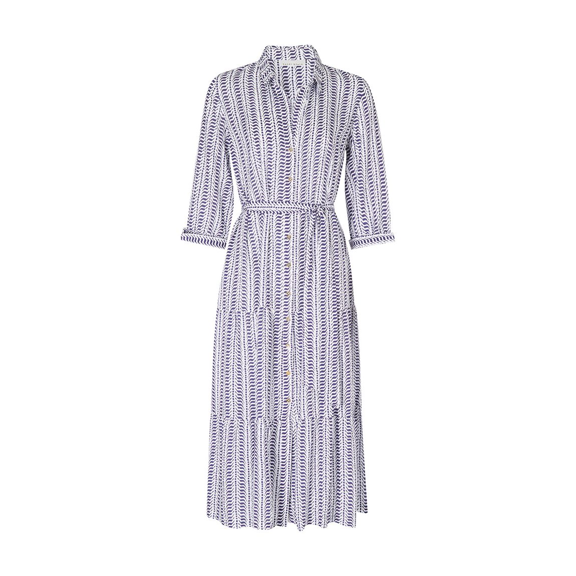 Navy & White Indigo Urchin Maxi Shirtdress main product photo