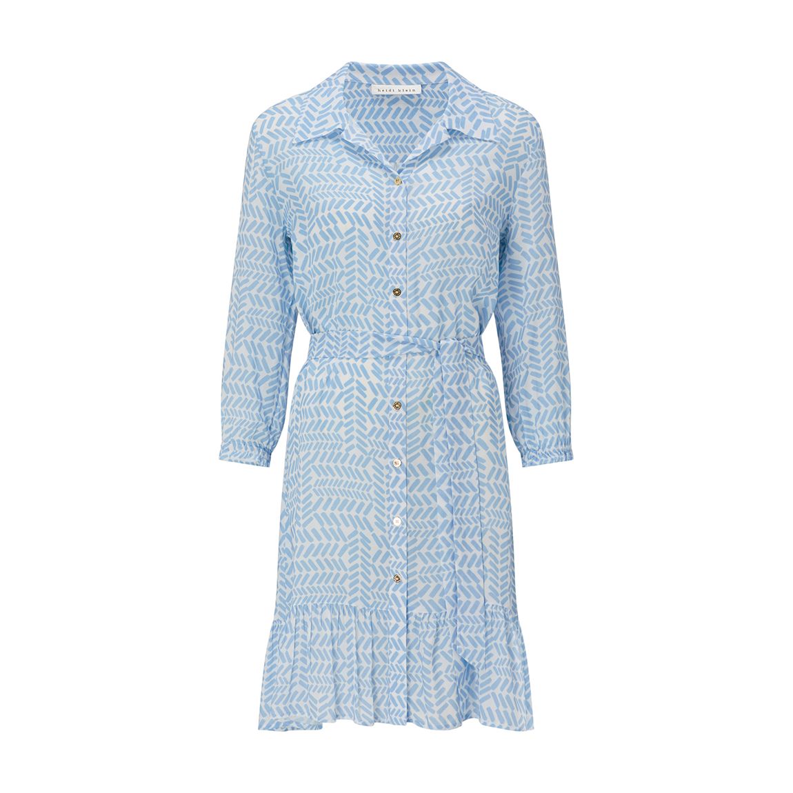 Blue & Multi Zanzibar Ruffle Shirt-Dress main product photo