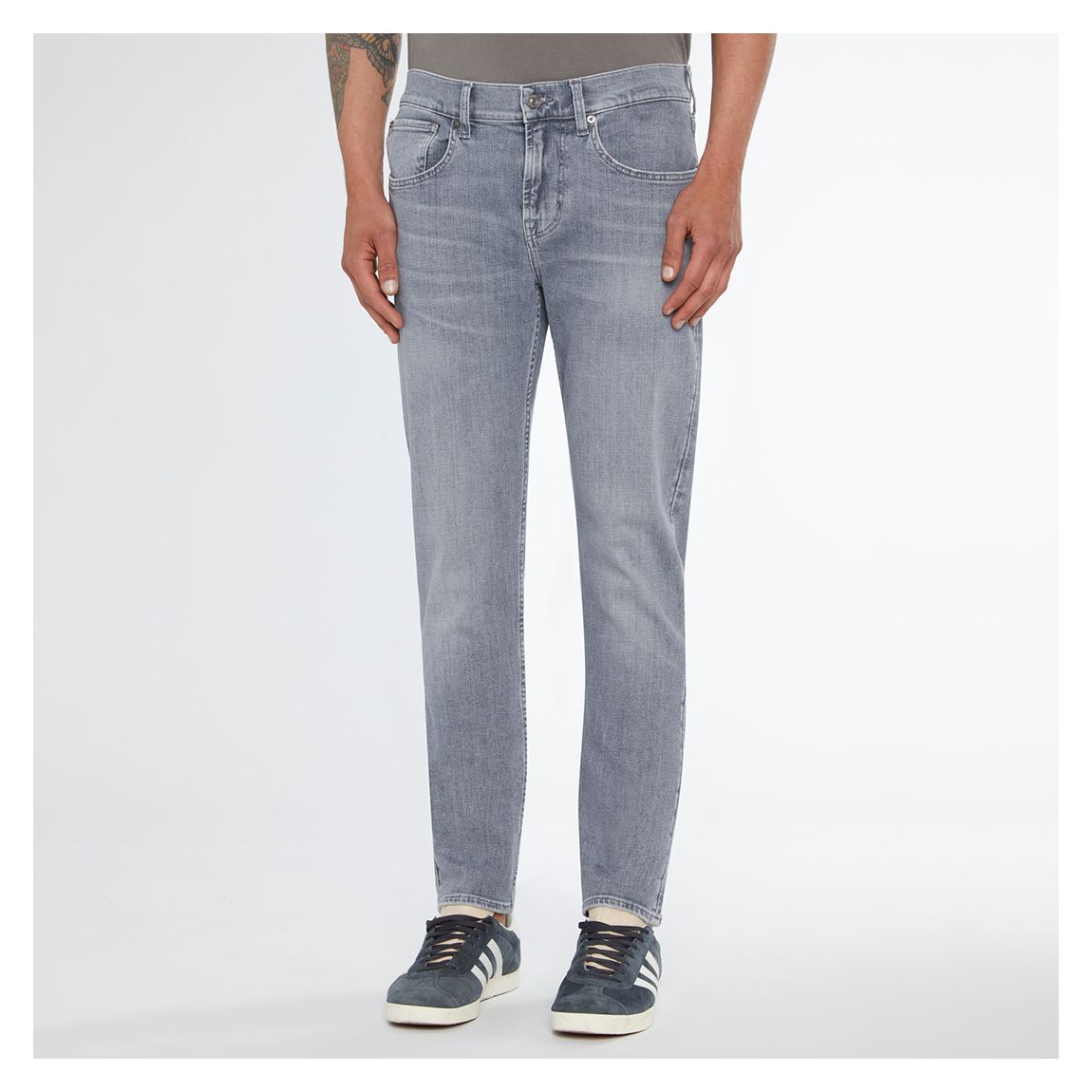 Light Grey Slimmy Tapered Stretch Jeans main product photo