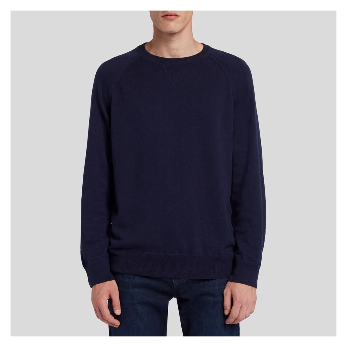Navy Raglan Knitted Wool Blend Jumper main product photo