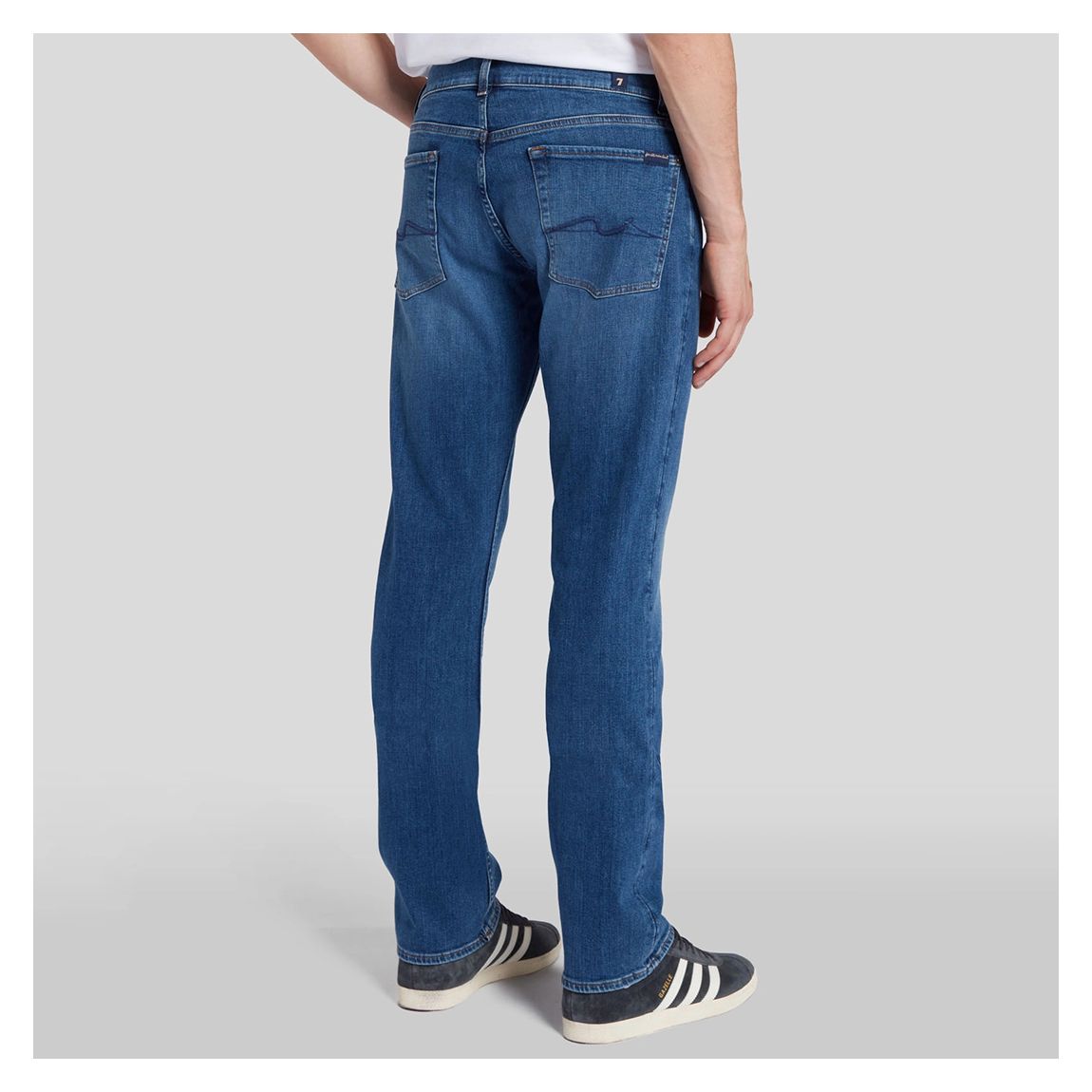 Mid Blue Standard Straight Stretch Jeans main product photo