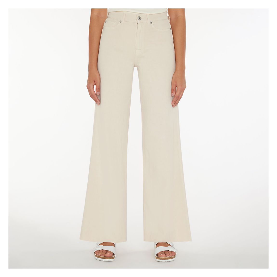 Cream Lotta Linen Blend Trousers main product photo