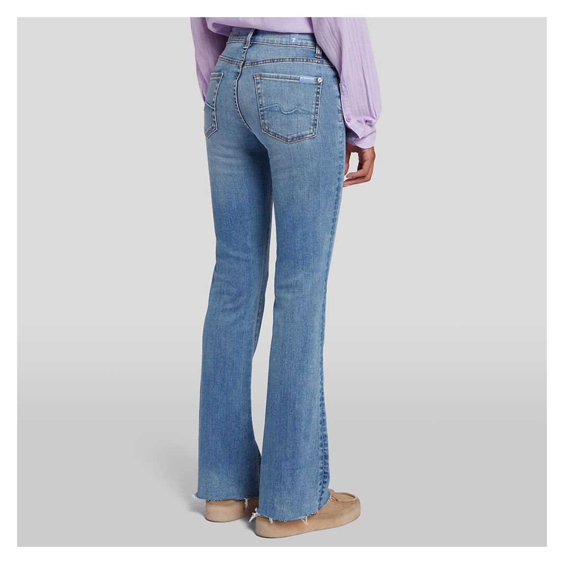 Light Blue Tailorless Bootcut Stretch Jeans main product photo