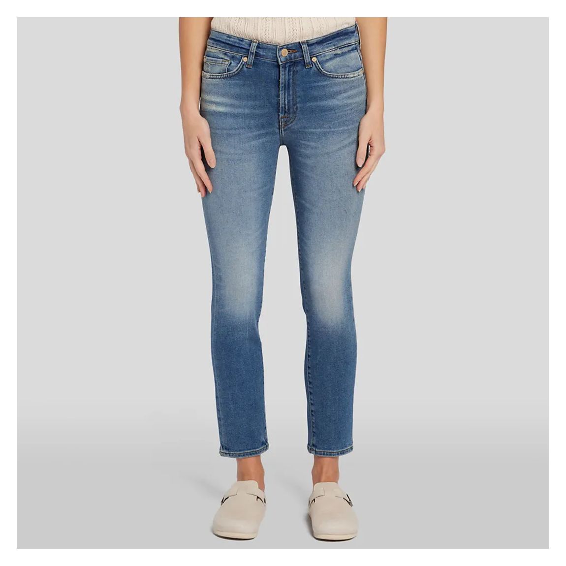 Mid Blue Roxanne Ankle Slim Stretch Jeans main product photo