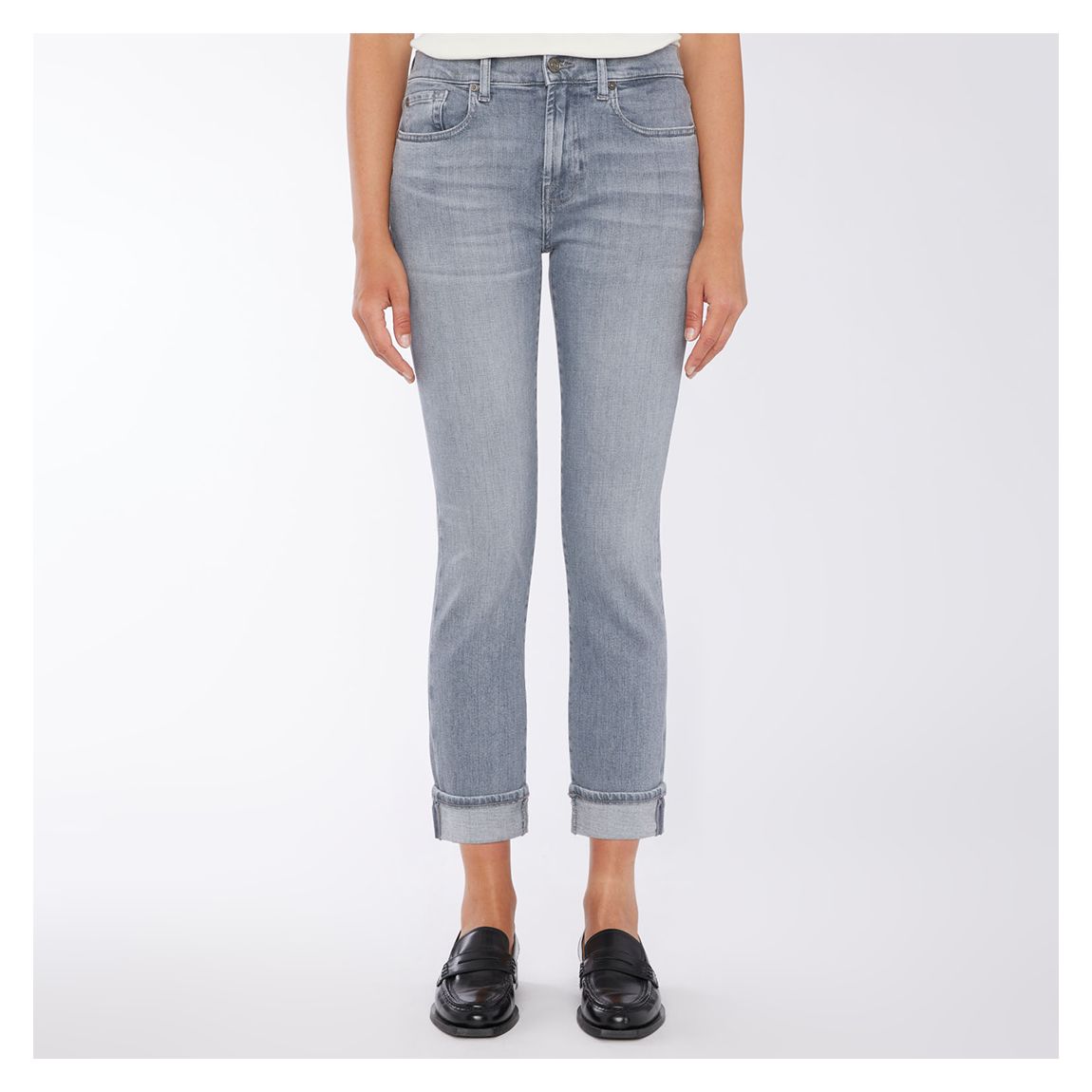 Grey Relaxed Skinny Slim Stretch Jeans main product photo