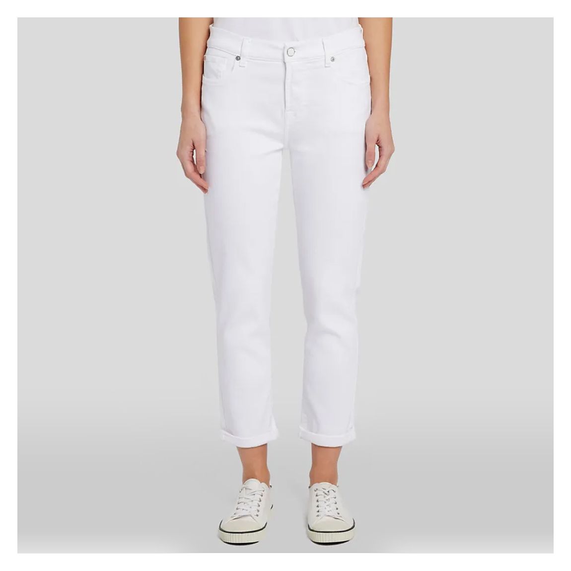 White Josefina Luxe Vintage Stretch Jeans main product photo