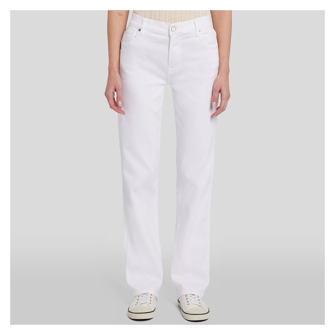 White Ellie Straight Stretch Jeans main product photo