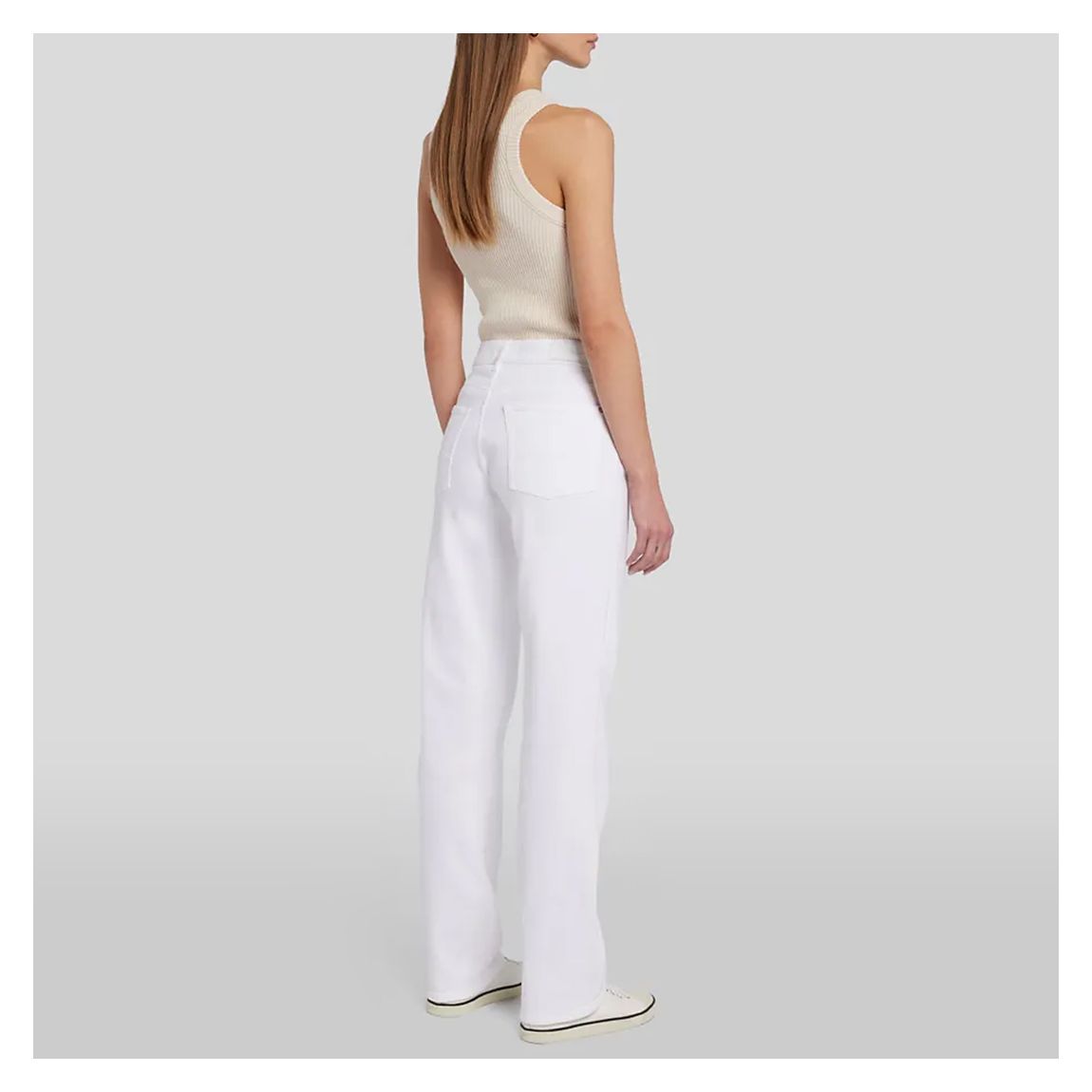 White Ellie Straight Stretch Jeans main product photo