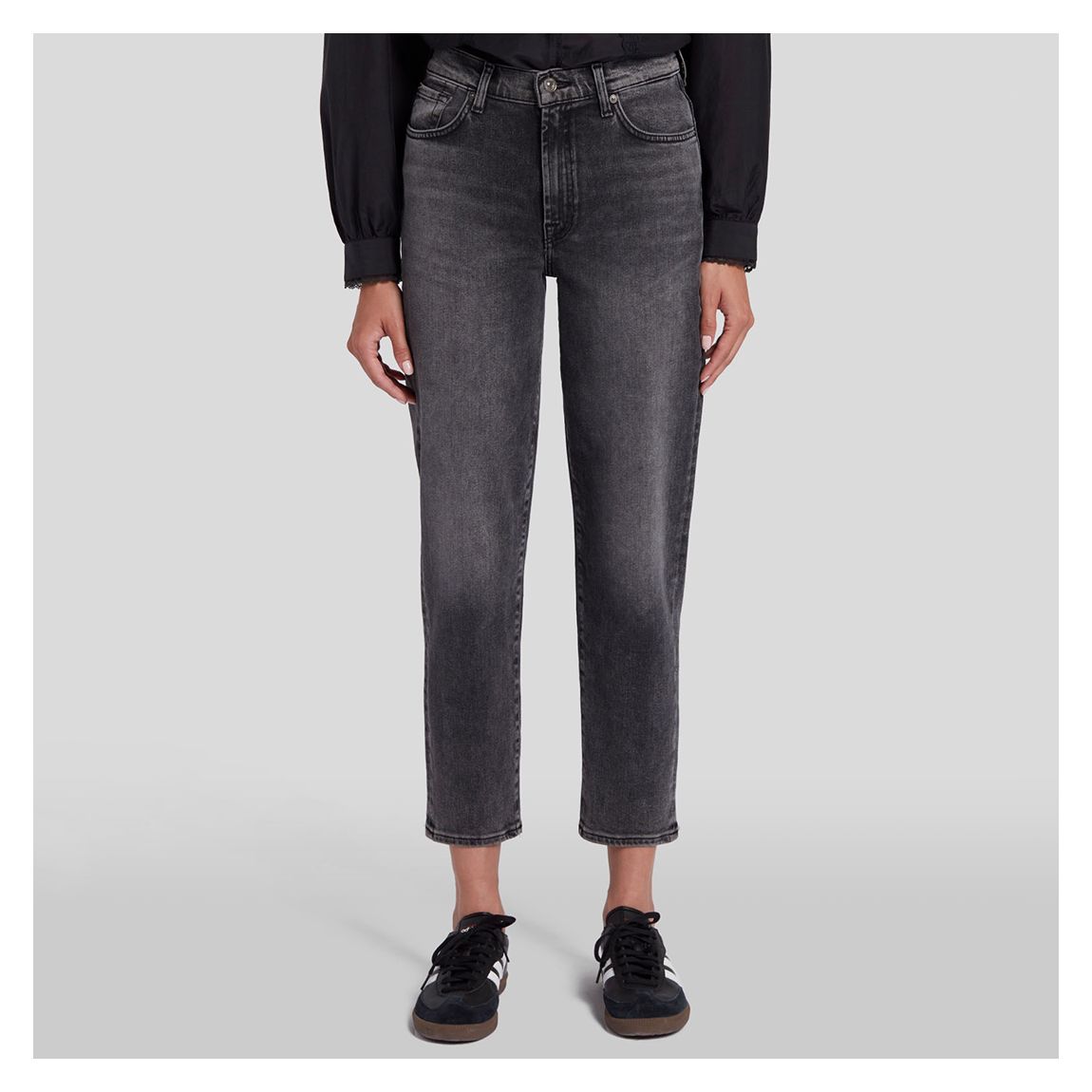 Black Malia Vintage Straight Stretch Jeans main product photo