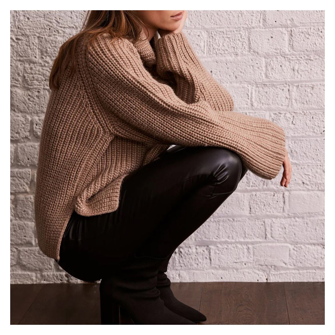 Camel Wool Blend Chunky Knit Jumper main product photo