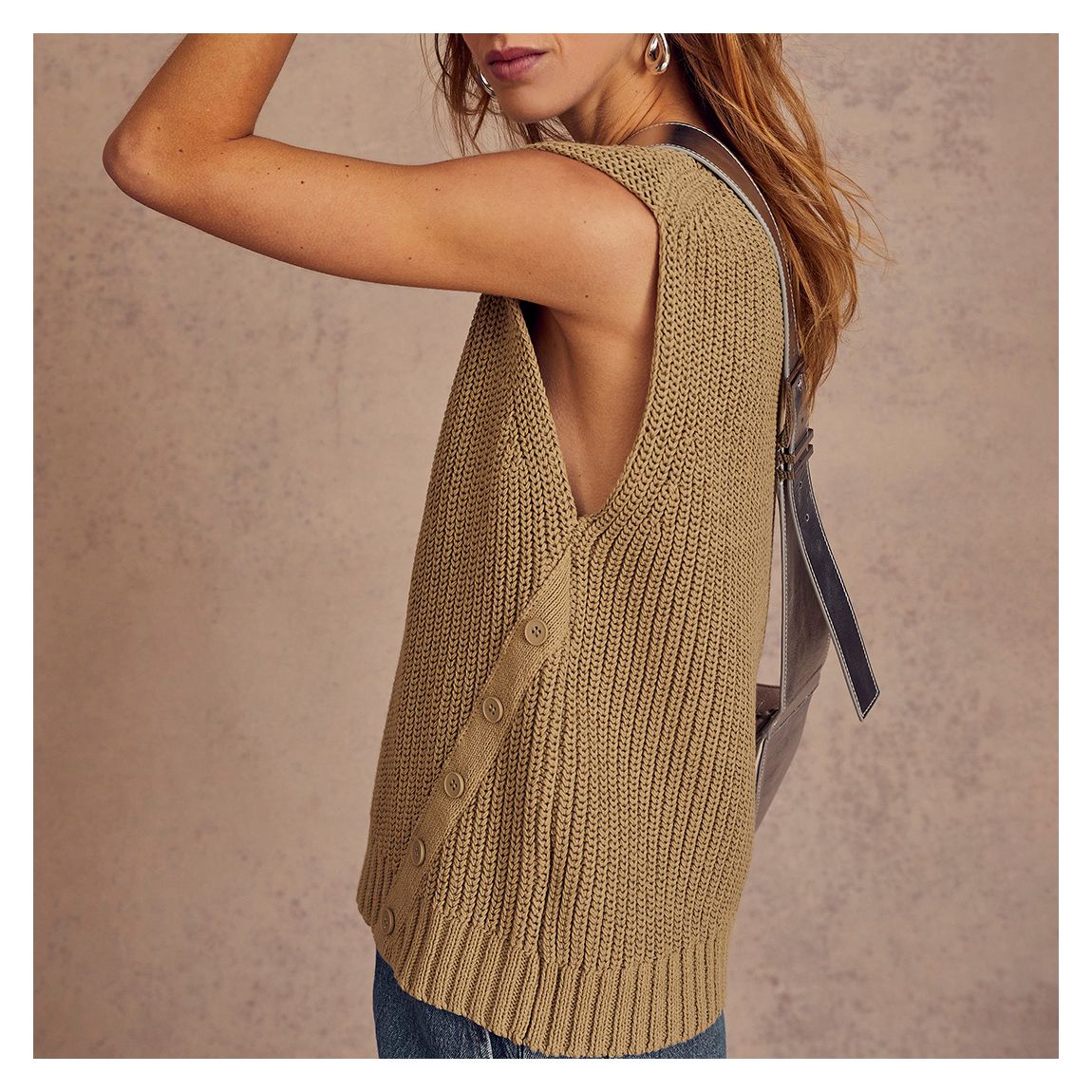 Sage Green Cotton Knit Top main product photo