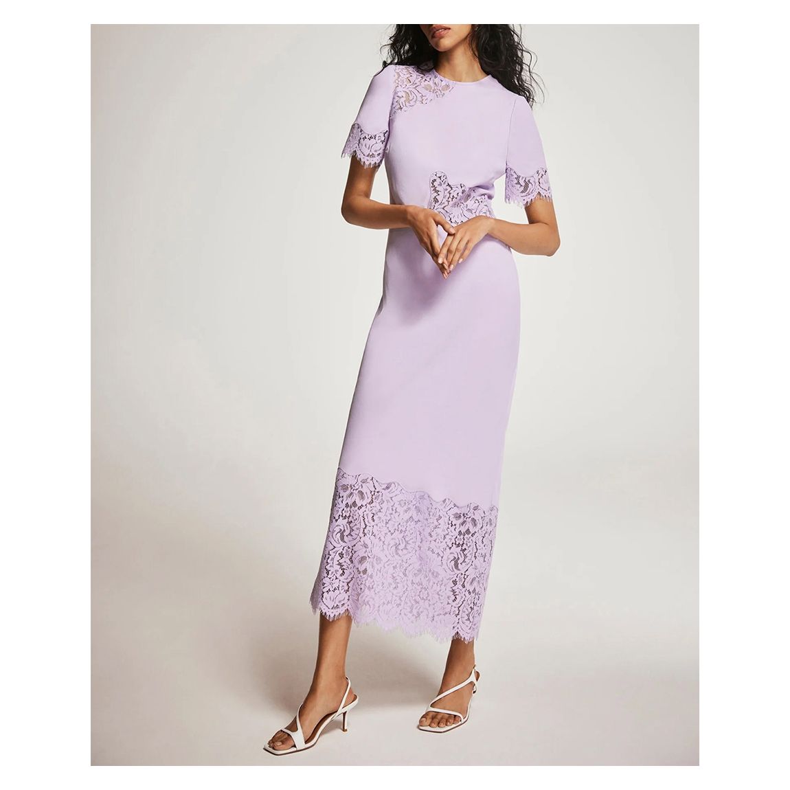 Lilac Lace Up Dress main product photo