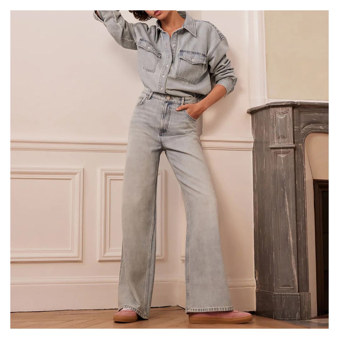 Light Indigo Super Wide Jeans main product photo
