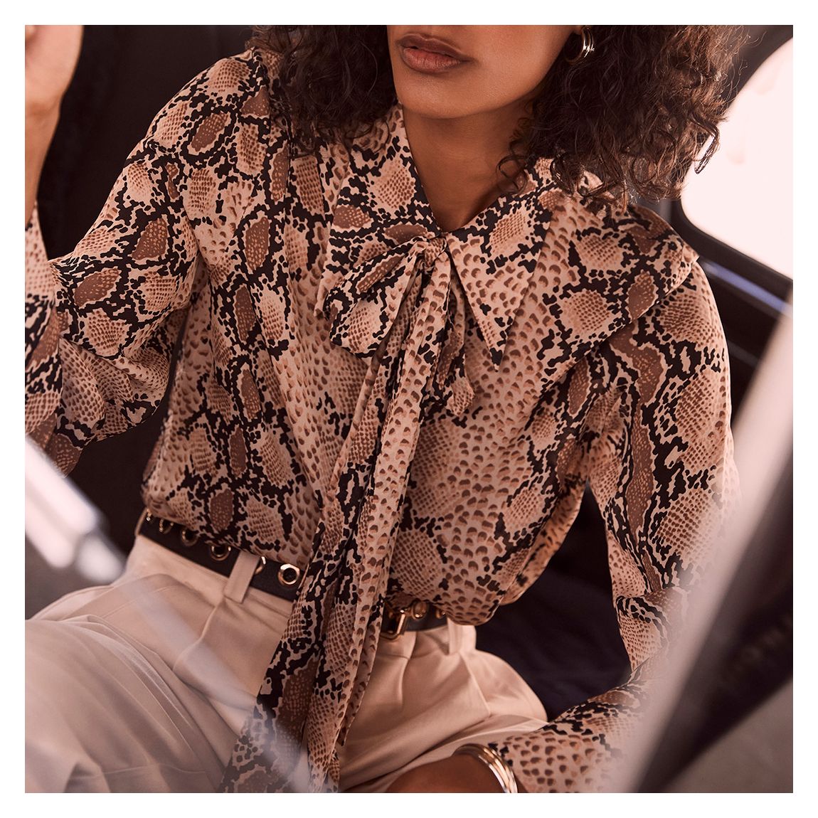 Brown Snake Print Shirt main product photo