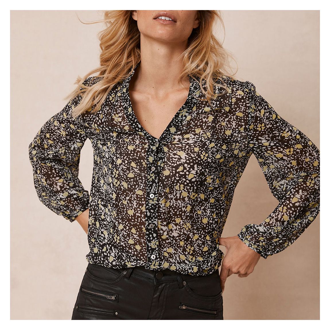 Rose Black Oversized Blouse main product photo