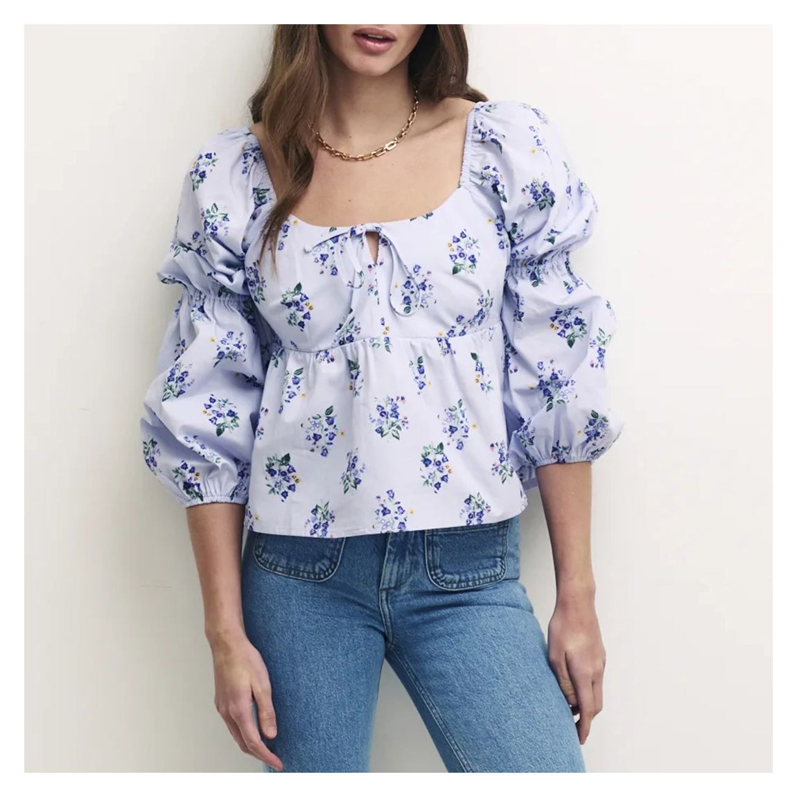 Purple Skye Floral Cotton Top main product photo