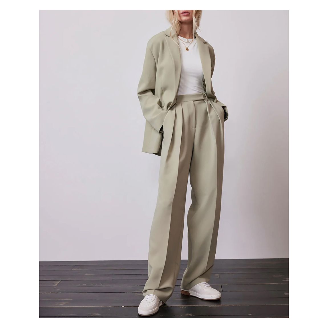 Green Tailored Wide Trouser main product photo
