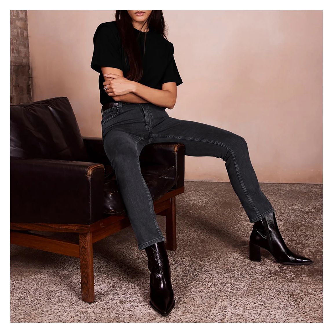Washed Black Slim Jeans main product photo