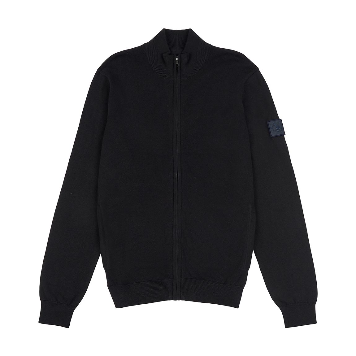 Black Knit Zipped Cotton Jumper main product photo