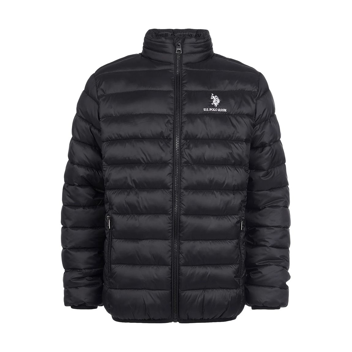 Boy's Black Bound Lightweight Quilted Jacket main product photo