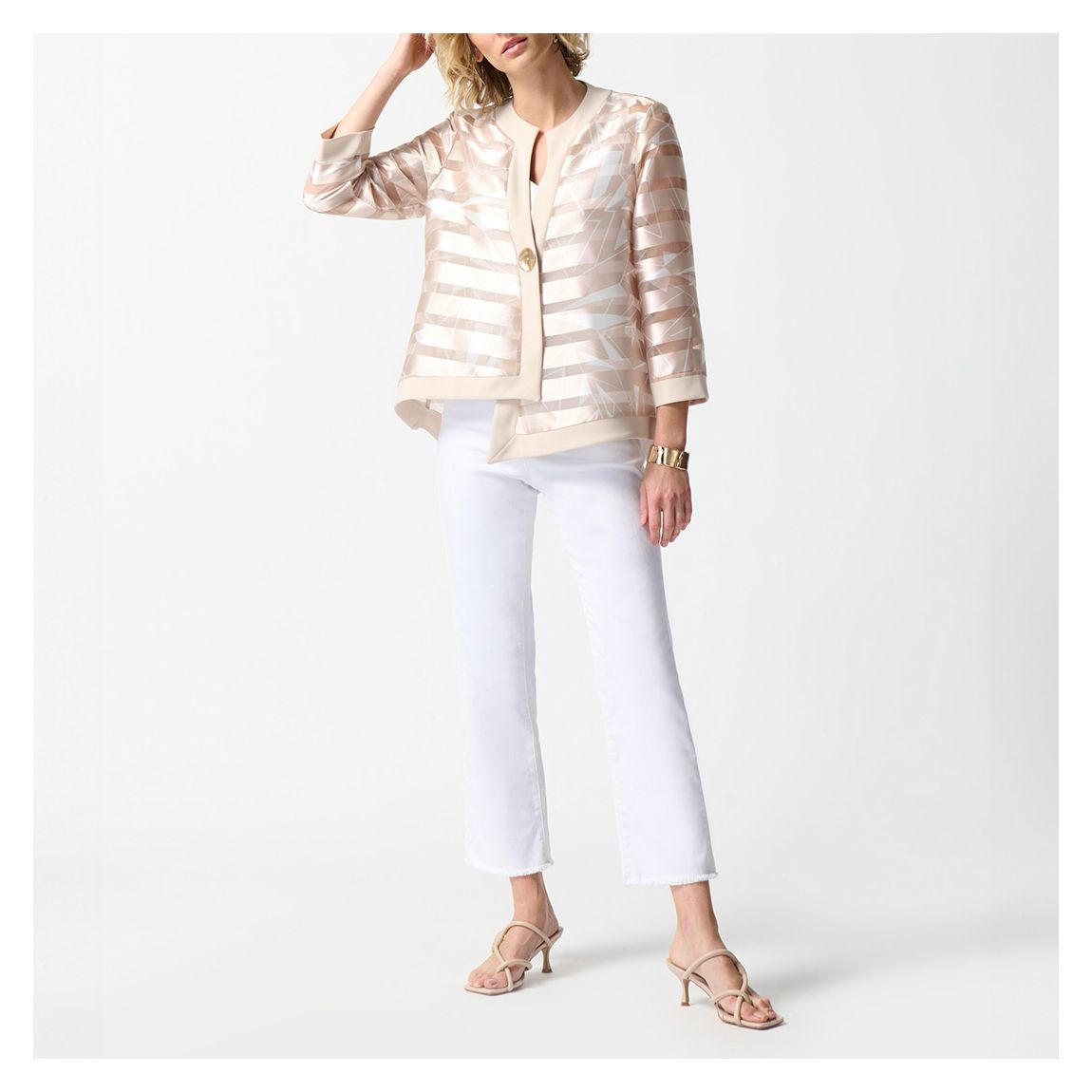 Beige Gold Button Jacket main product photo