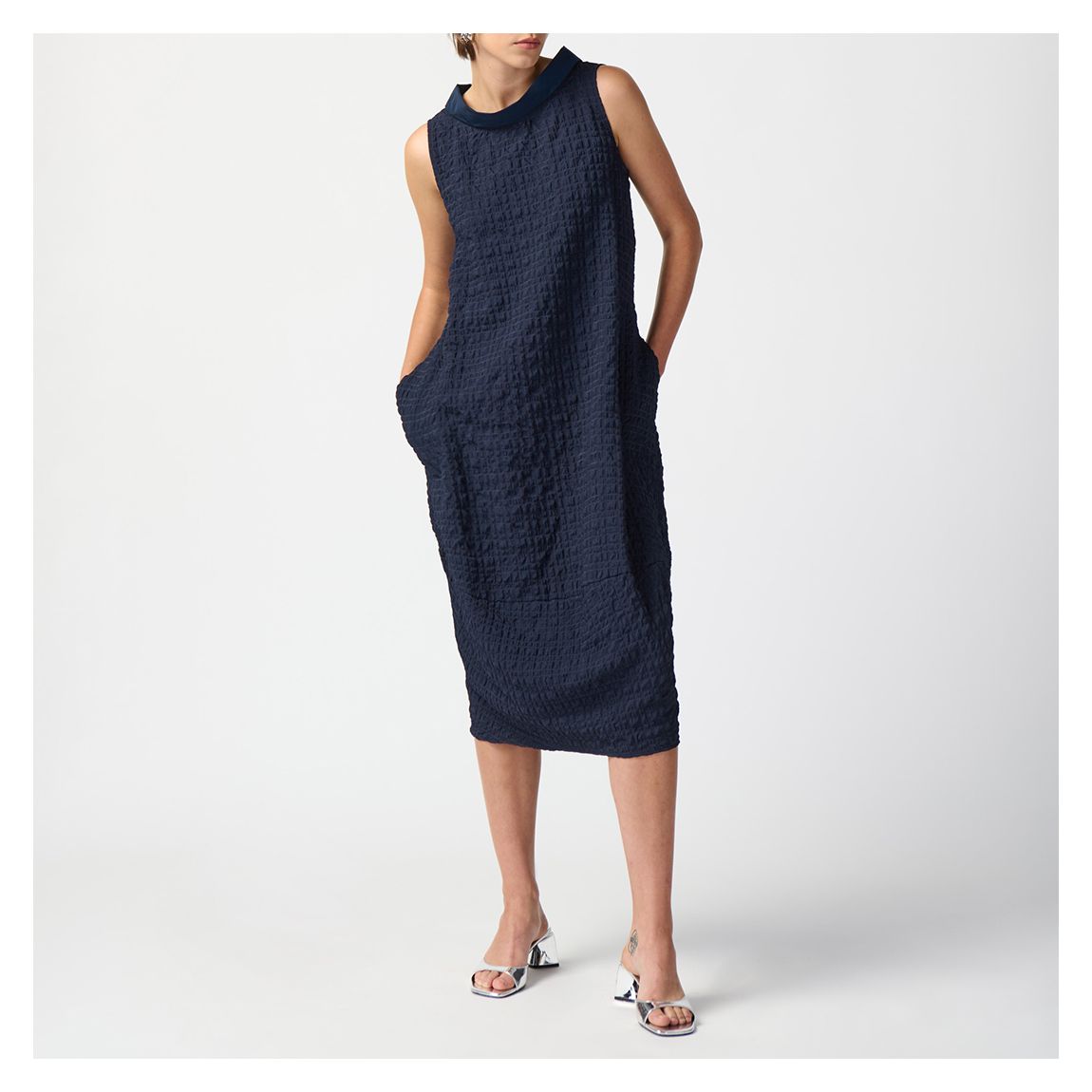 Navy Zip Midi Dress main product photo
