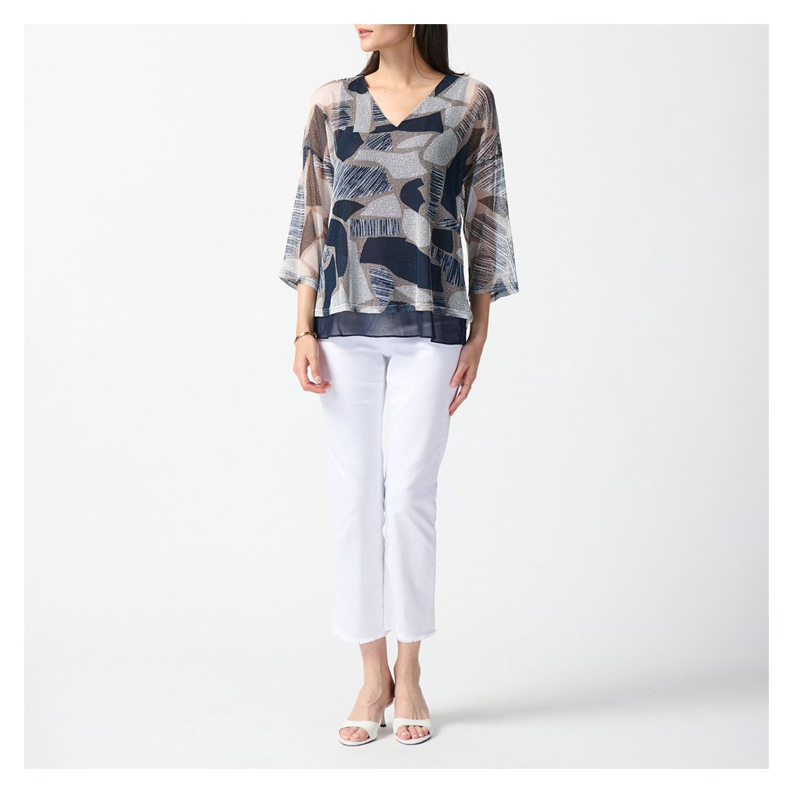 Navy Printed Blouse main product photo