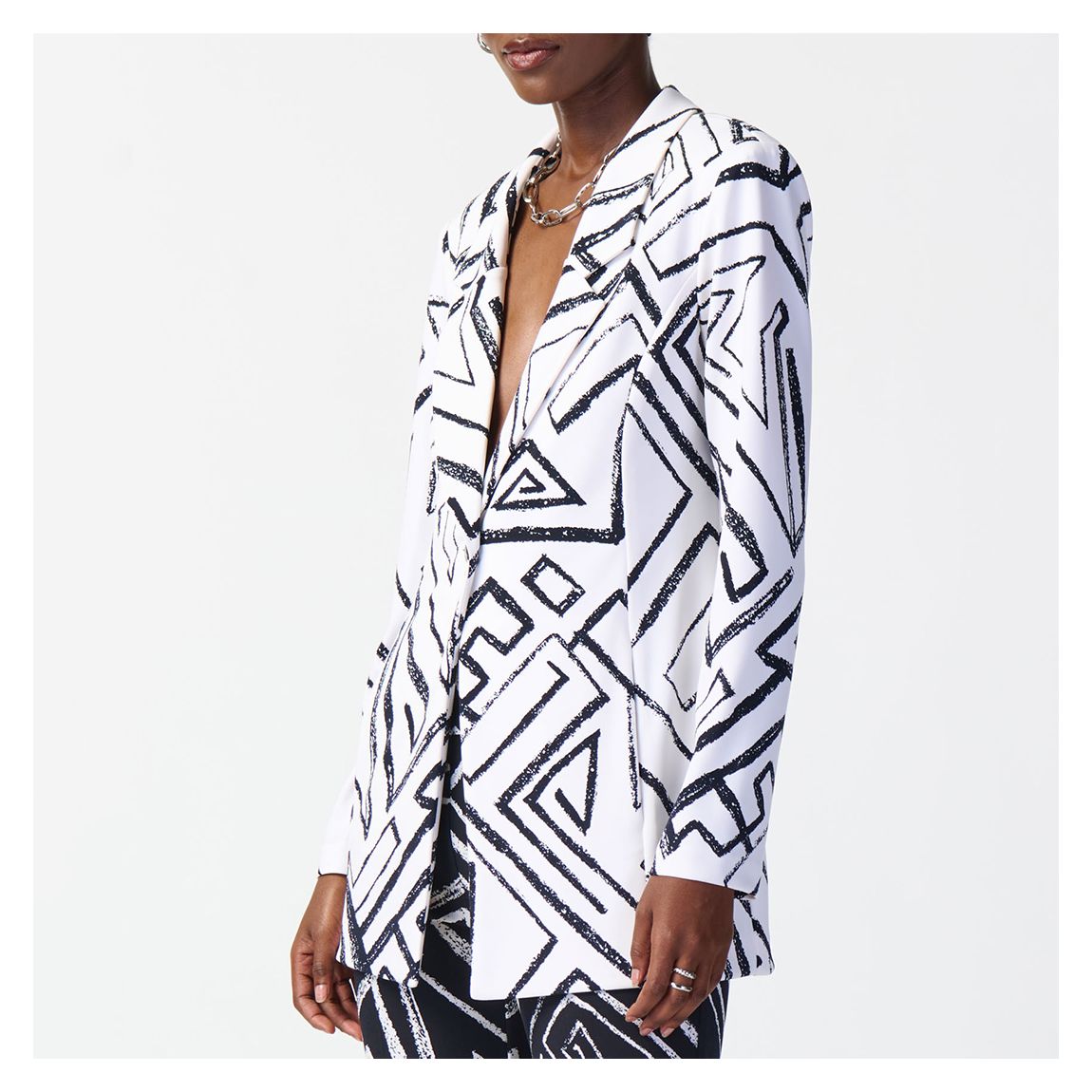 White Printed Blazer main product photo