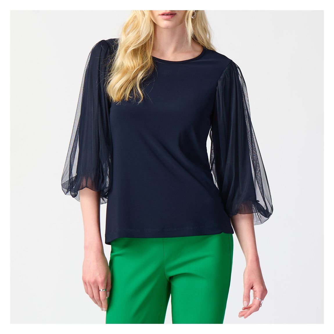 Navy Sheer Blouse main product photo
