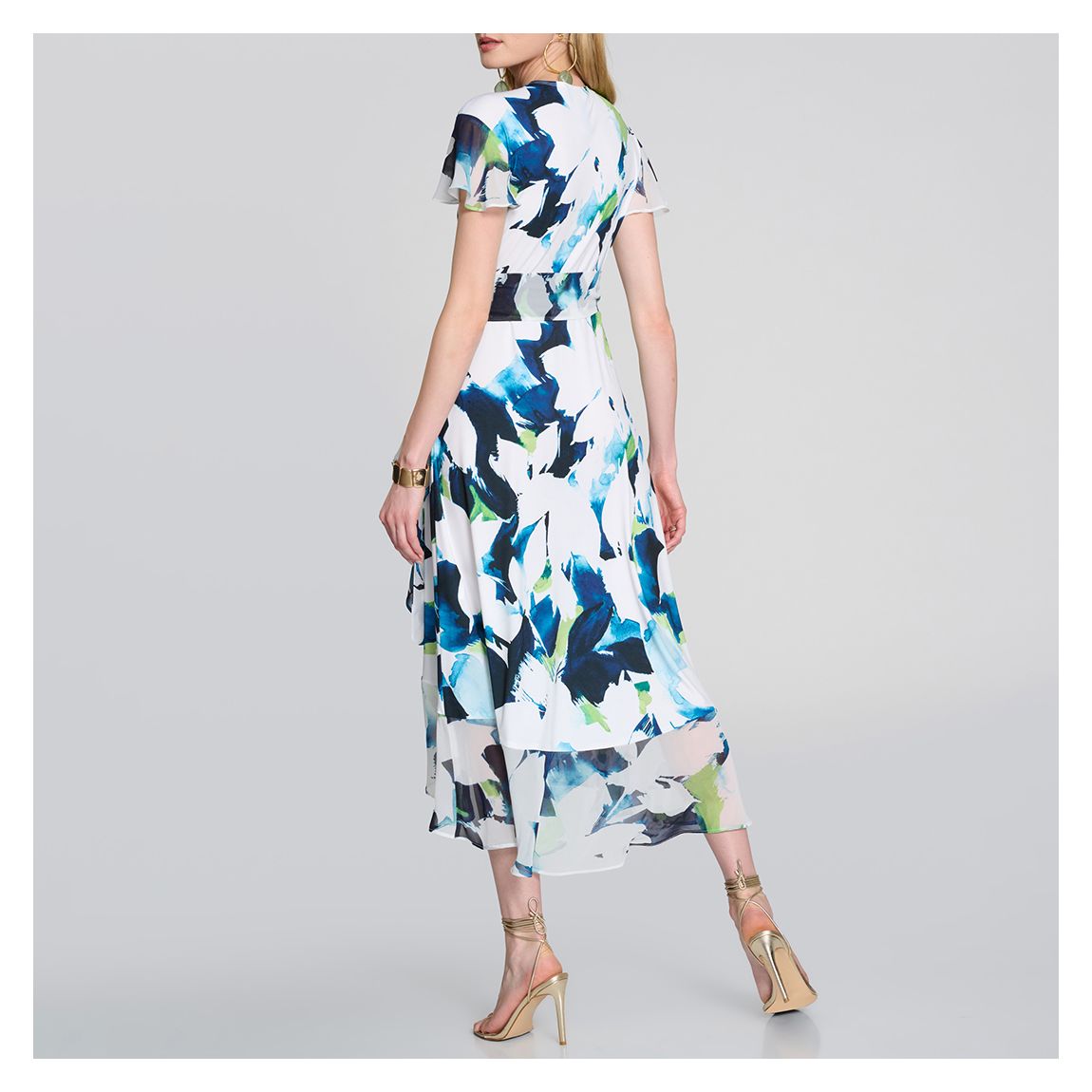 Blue Printed Midi Dress main product photo