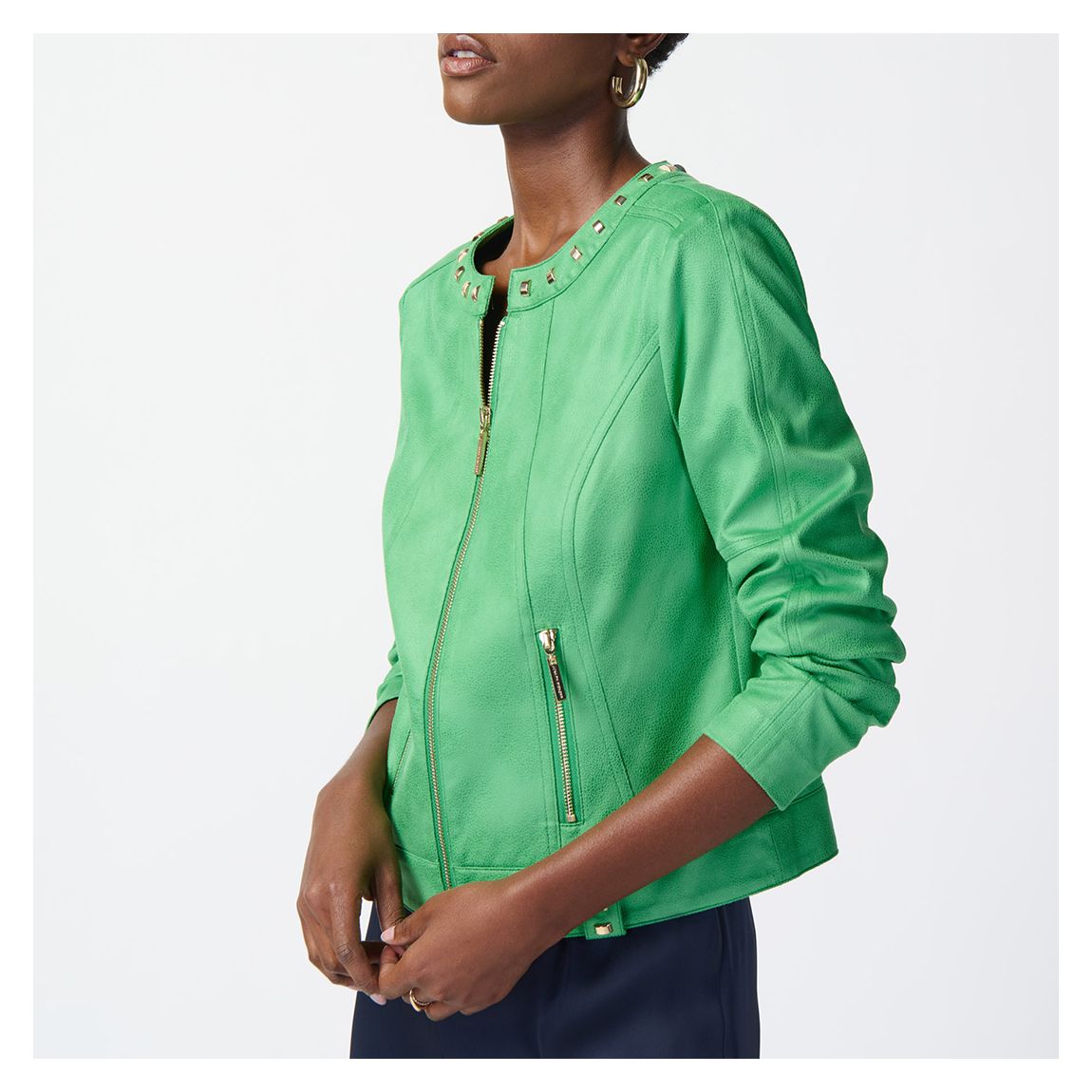 Green Zip Biker Jacket main product photo