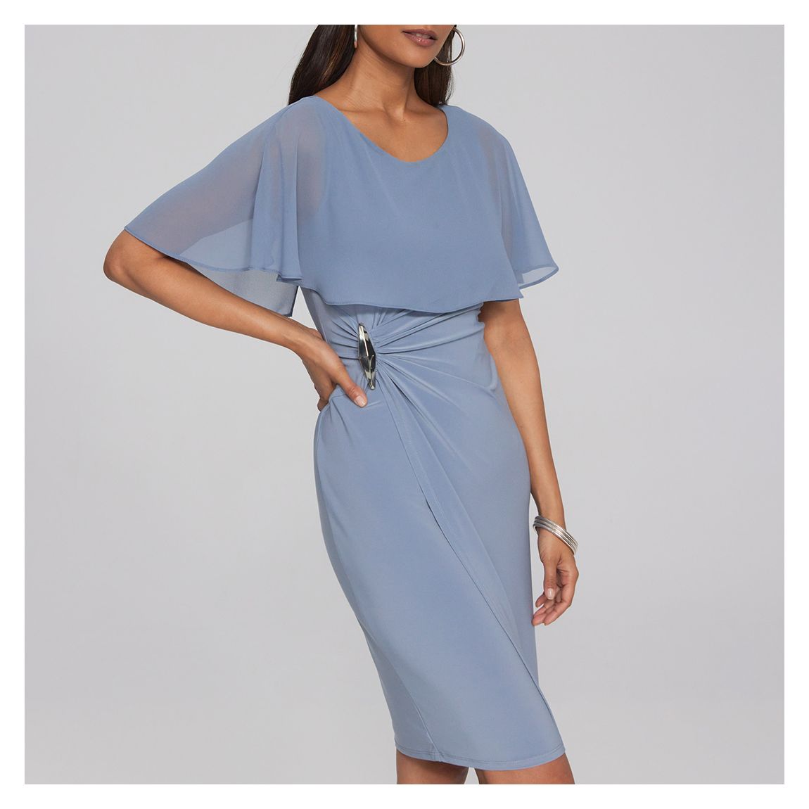 Blue Cowl Neck Dress main product photo