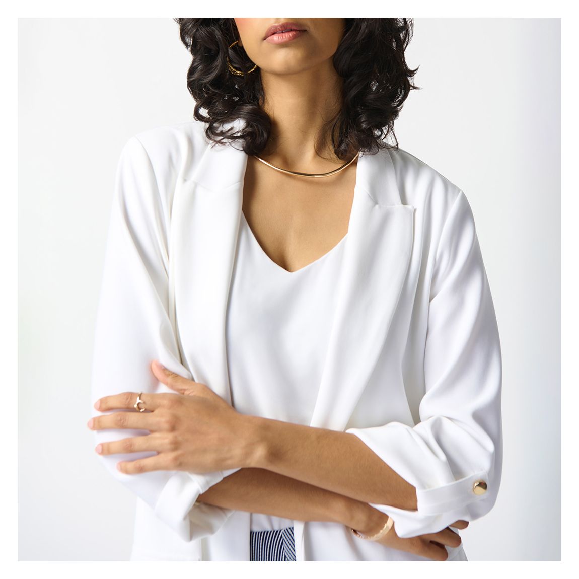 White Draped Blazer main product photo