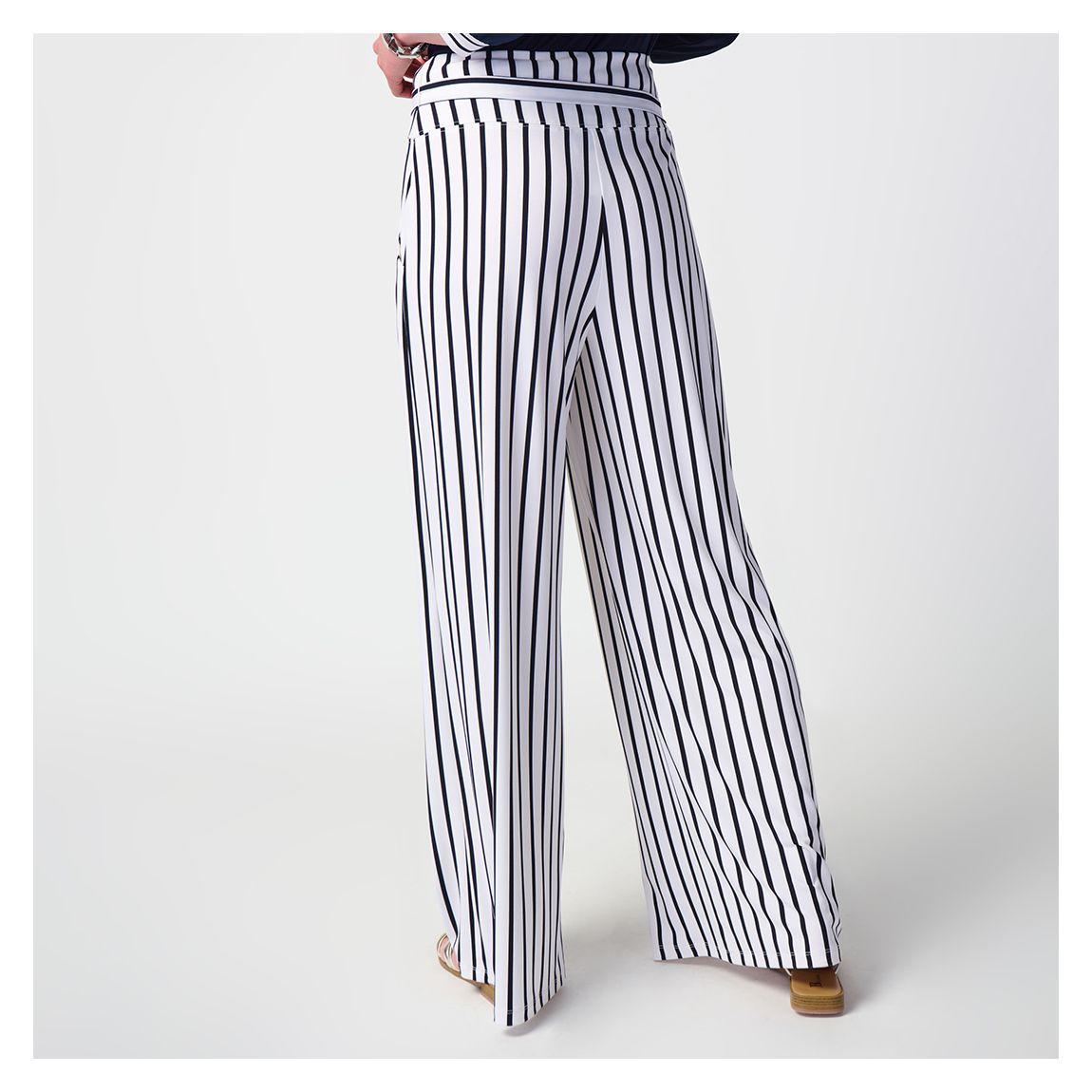 White Stripe Wide Leg Trousers main product photo