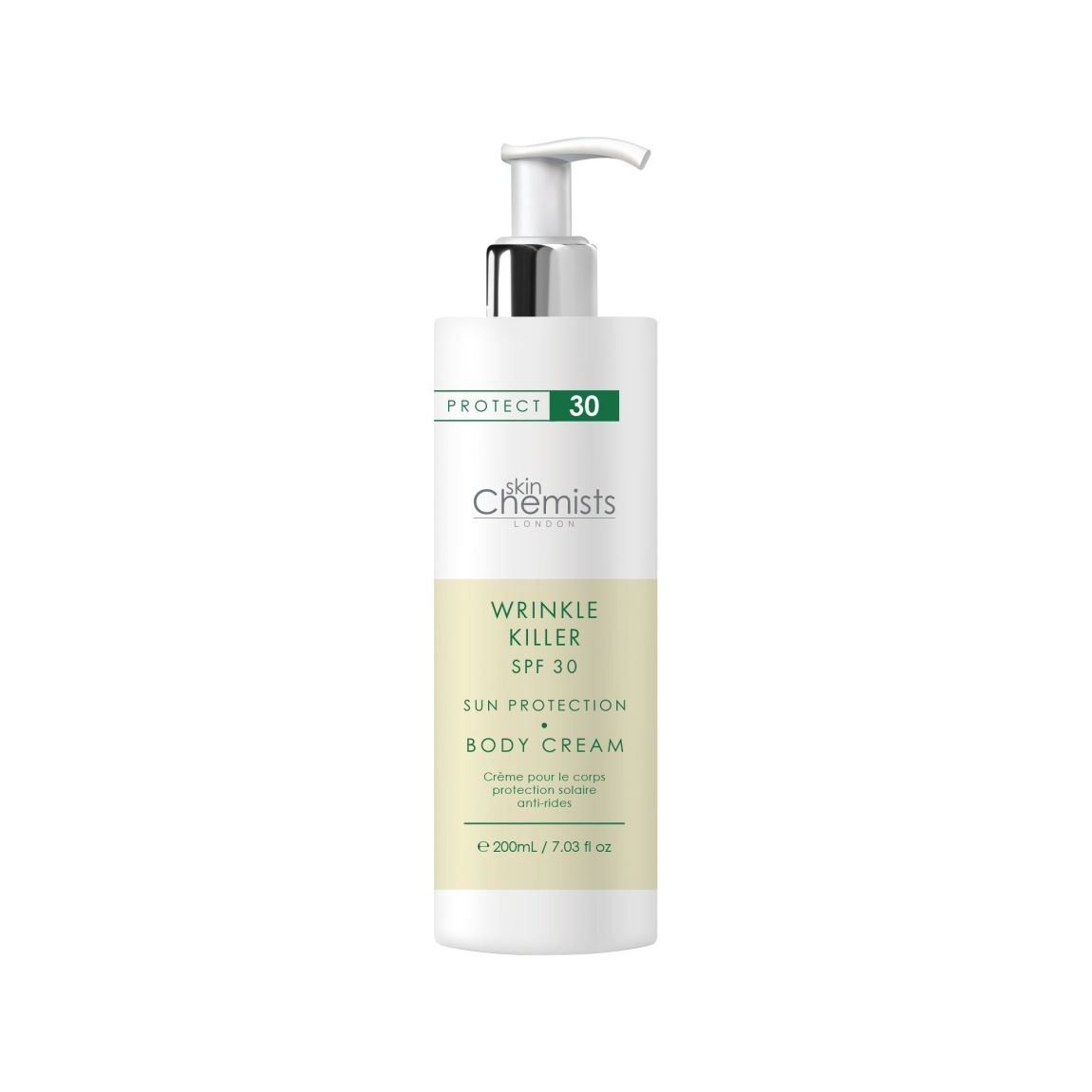 skinChemists Wrinkle Killer Sun Protection Body Cream SPF 30 200ml main product photo