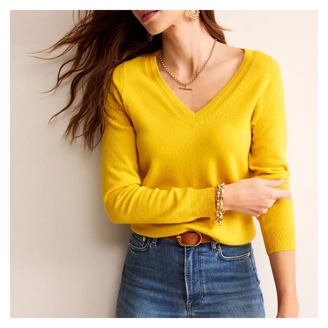 Yellow Eva Cashmere Jumper main product photo