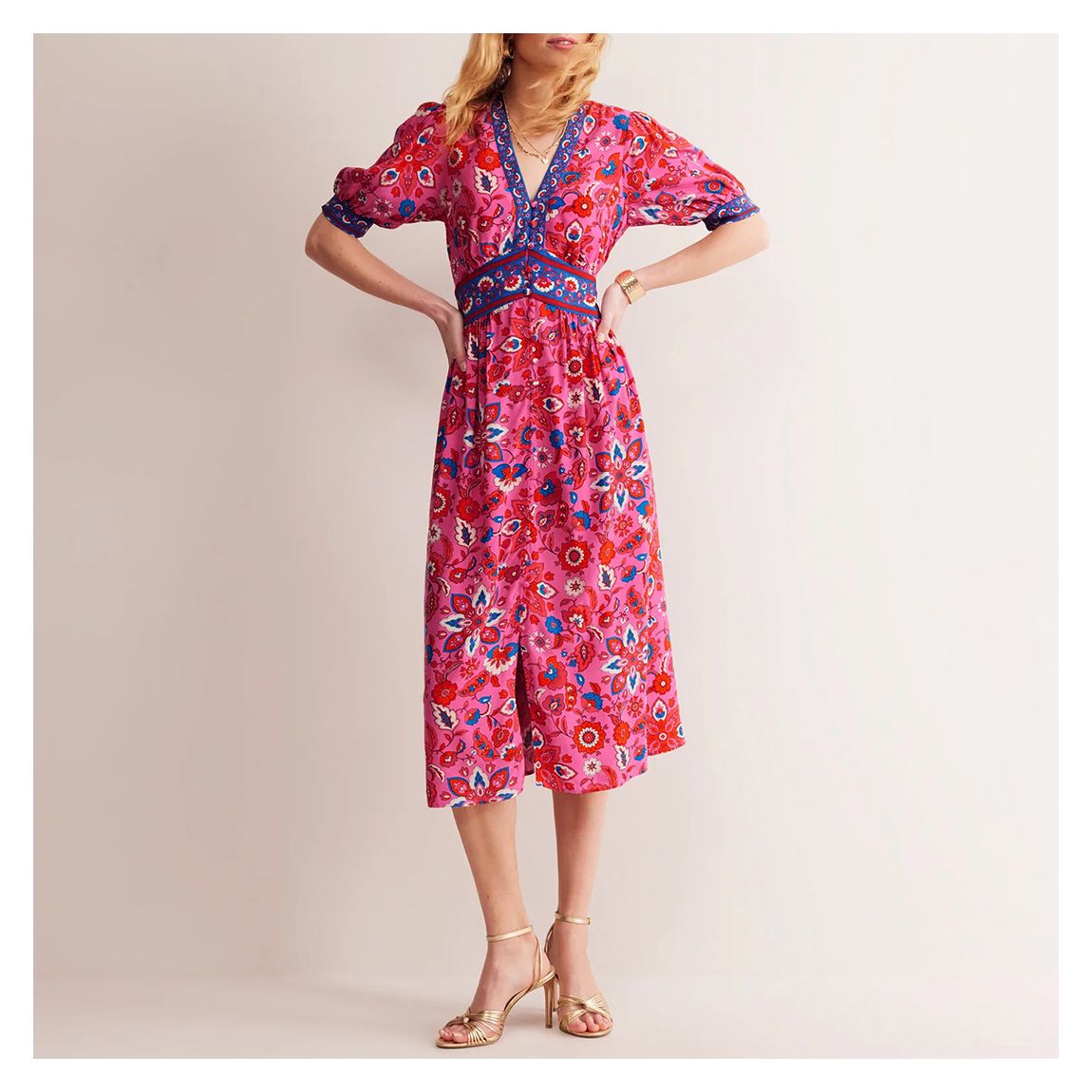 Pink Elsa Midi Tea Dress main product photo