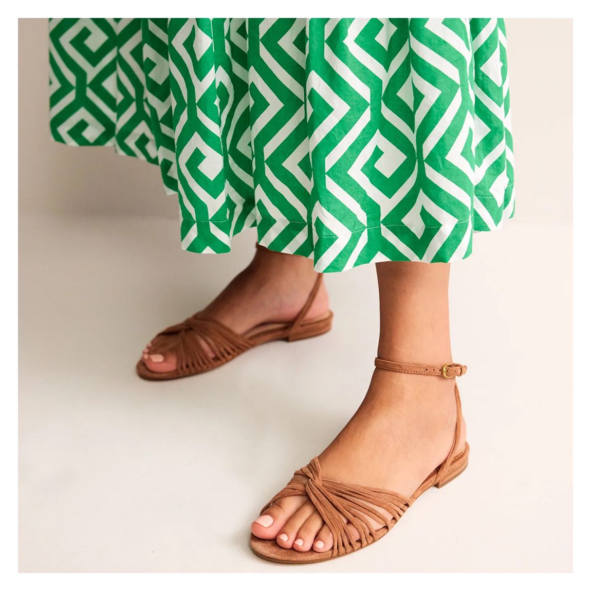 Brown Twist Front Leather Sandals main product photo